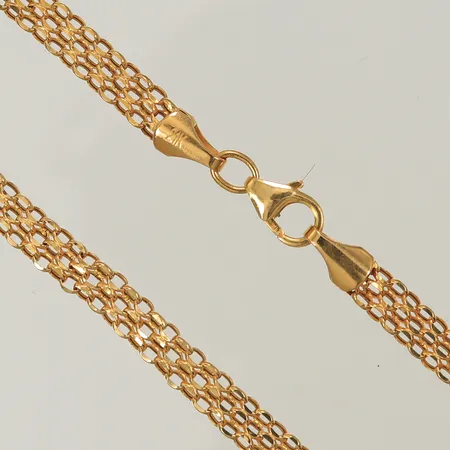 Halskedja, längd ca, 45cm (ihålig, ojämna länkdelar) 21K,  4,8g 