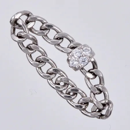 Ring med vita stenar, stl: 16, bredd: ca 3-5mm, rörlig, PP, 925/1000, silver Vikt: 1 g