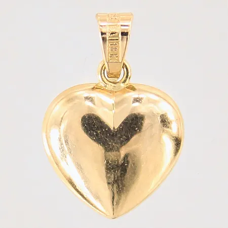 Hänge hjärta, längd: 18mm, bredd: 2,6-12,2mm, 18K Vikt: 3,9 g