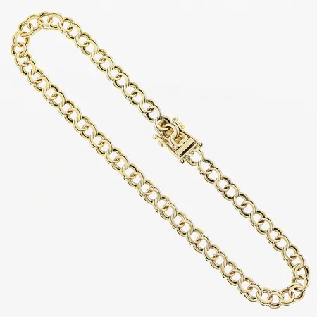 Armband, Bismarck, 19,5cm, bredd 4mm, slitage, 18K. Vikt: 7,1 g