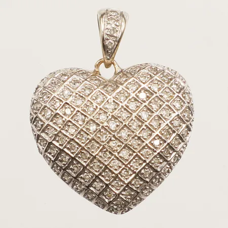 Hänge hjärta, diamanter ca 115xca0,005-0,01ct, längd 25mm, bredd 21mm, vitguld, 18K  Vikt: 6,5 g