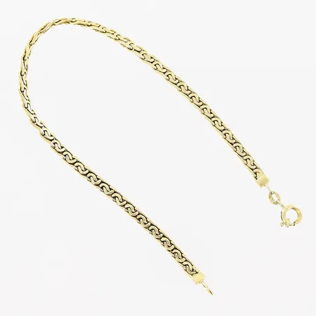 Armband, 18,5cm bredd 3mm, skevheter, 18K. Vikt: 8,1 g