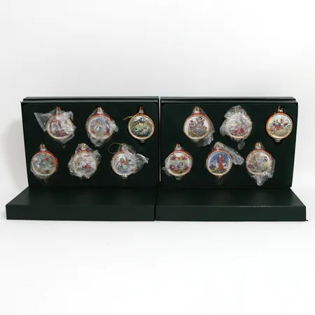 12 julgranskulor, Fyrklövern Disney, ca Ø10cm, bredd: 30mm, Stefan Lindahl, originallådor