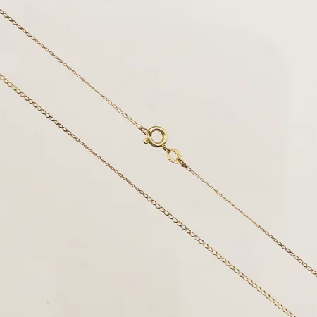 Kedja, längd 51cm, bredd 1mm, lagad, 18K  Vikt: 1,3 g