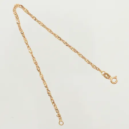 Armband Singapore, längd 18cm, bredd 2mm, 18K  Vikt: 2 g