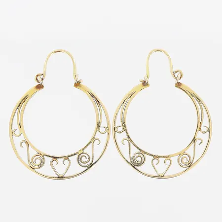 Ett par örhängen, 40mm, 14K Vikt: 4,6 g