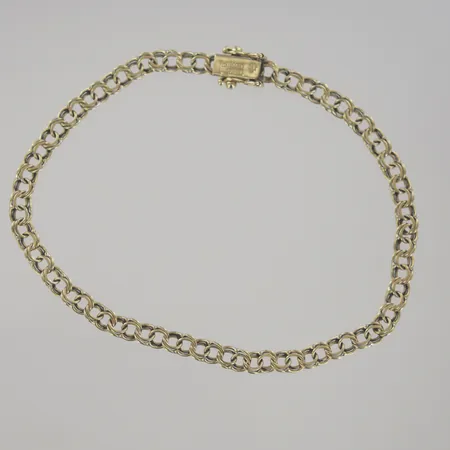 Armband bismark, längd 19 cm, bredd 3,8 mm, 18K Vikt: 5,2 g