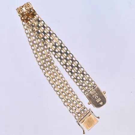 Armband X-länk, längd 19 cm, bredd 11 mm, 18K. Vikt: 15 g
