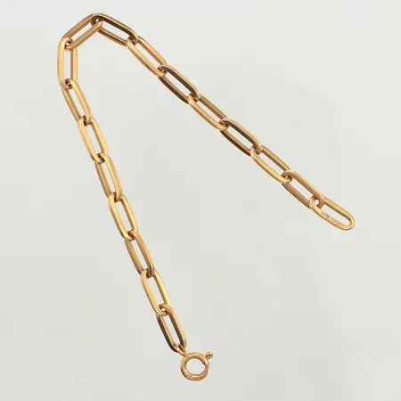 Armband, längd 20cm, bredd 5,7mm, skadat lås, 18K  Vikt: 15,5 g