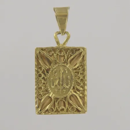 Hänge Allah/Koran, längd 3 cm, bredd 1,5 cm, 21K Vikt: 5,7 g