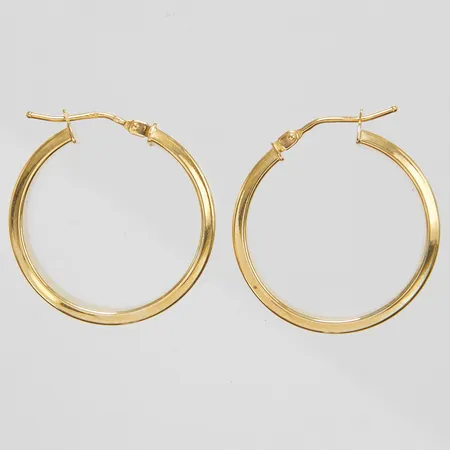 Ett par örhängen creoler, Ø 20mm, bredd 4,8mm, 9K Vikt: 2 g