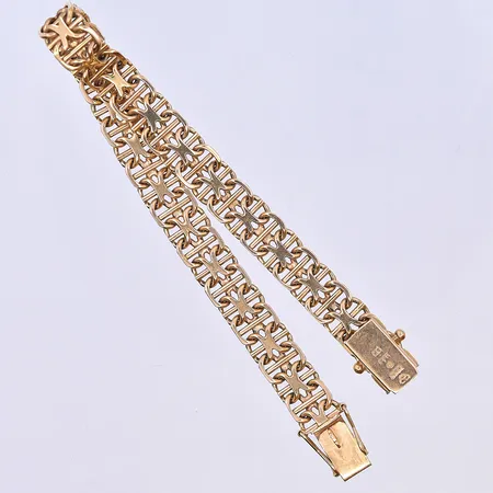 Armband X-länk, längd 19 cm, bredd 8 mm, 18K. Vikt: 19,5 g