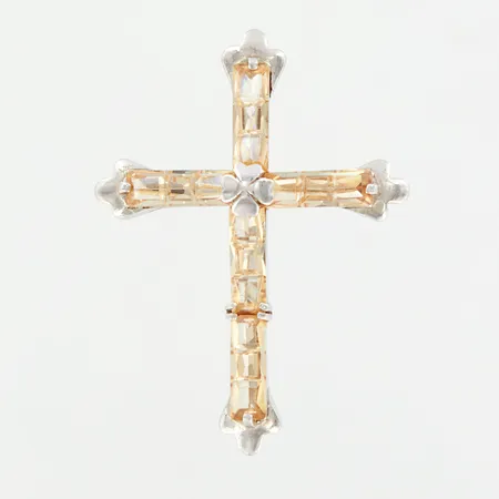 Hänge kors, gula stenar, 35x26mm, silver 925/1000 Vikt: 3,5 g