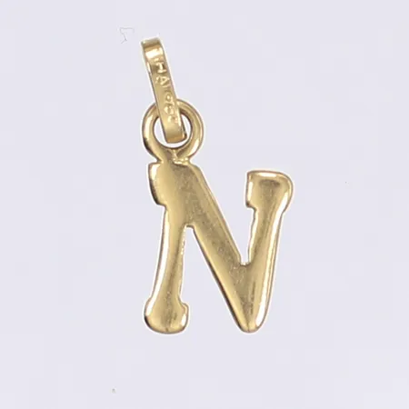 Hänge bokstaven "N", 17x8mm, 18K Vikt: 0,7 g