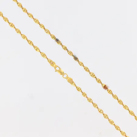 Kedja Singapore, ca 56cm, bredd 3mm, 21K  Vikt: 14,6 g