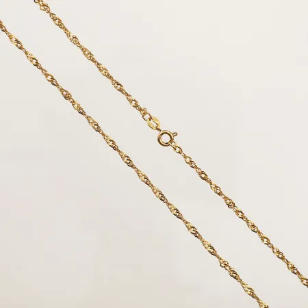 Kedja Singapore, längd 59cm, bredd 2,5mm, 18K  Vikt: 6,6 g