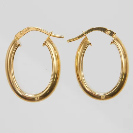 Ett par örhängen creoler, längd ca 22mm, bredd 5mm, 9K Vikt: 1,6 g