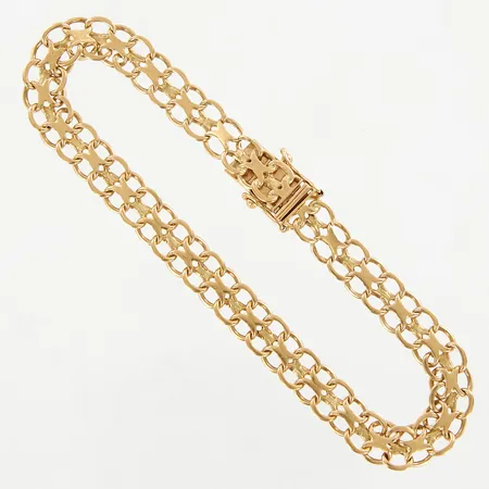 Armband X-länk, 21cm, bredd: 7,5mm, slitage, 18K Vikt: 13,3 g