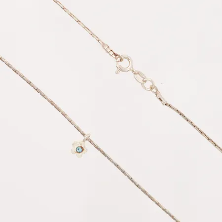 Collier med hänge, 35,5cm, kedjans bredd: 1mm, mindre skevhet vid lås samt hårrester, silver 925/1000 Vikt: 3,8 g