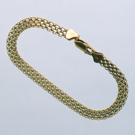 Armband, X-länk, längd: 19,5cm, bredd: 6mm, 18K.  Vikt: 8,3 g