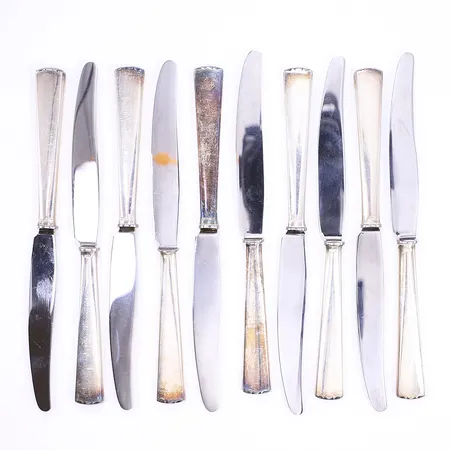 10 Knivar 14cm, Silver 830/1000 Vikt: 342,5 g