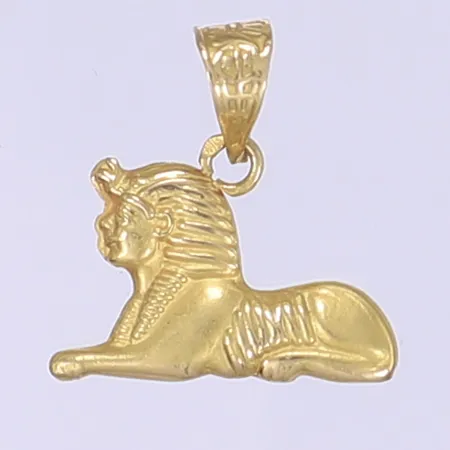 Hänge i form av sfinx, 22x20mm, ostämplad, 18K  Vikt: 1,8 g
