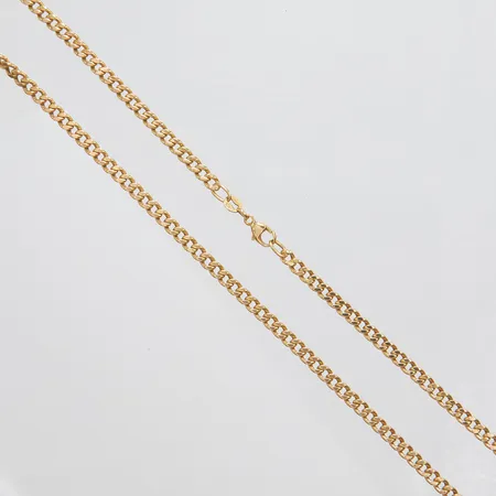 Kedja Pansar, längd ca 47,8cm, bredd 3,4mm, ihålig, skev, 18K Vikt: 9,4 g