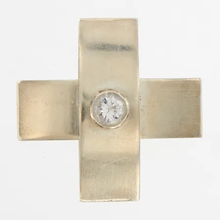 Hänge med vit sten, 39x39mm, Elon Arenhill år 2001, silver 925/1000 Vikt: 20,4 g