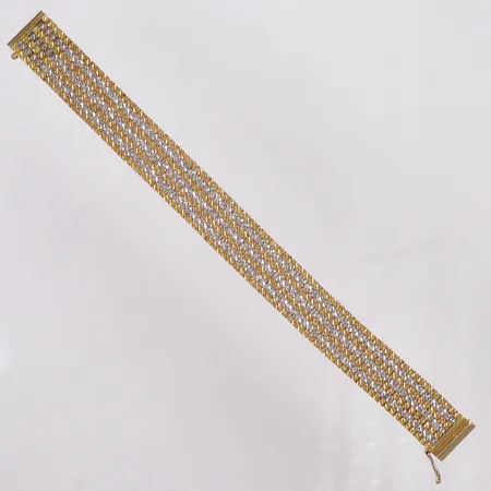 Armband, kuldekor, längd 16cm, bredd 13mm, tvåfärgad, 18K Vikt: 22,8 g