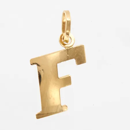 Berlock, bokstav F, 20mm, bredd:10mm, 18K Vikt: 0,4 g