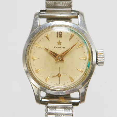 Armbandsur Zenith, stål, manuell, 22,5mm, boettnr 9437141, flexband, fläckar, flexband, inga tillbehör 