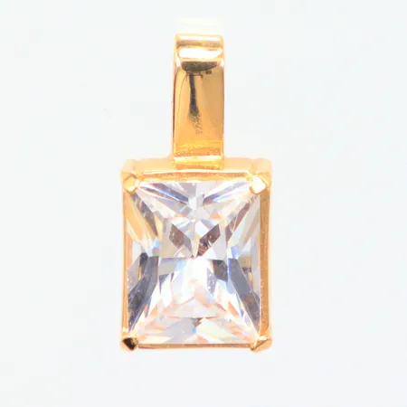 Hänge, troligtvis bergskristall, 2cm, 18k Vikt: 3,6 g