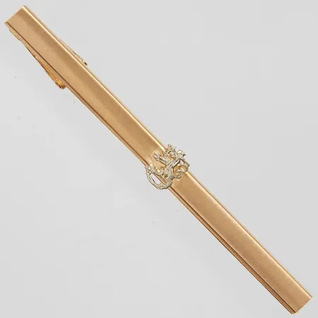 Slipsklämma, längd ca 63mm, bredd 4,2-7mm, finska stämplar, 14K Vikt: 3,8 g