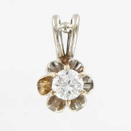 Hänge vitguld, diamant ca 0,21ct, 12mm Ø7,2mm, 18K  Vikt: 0,7 g