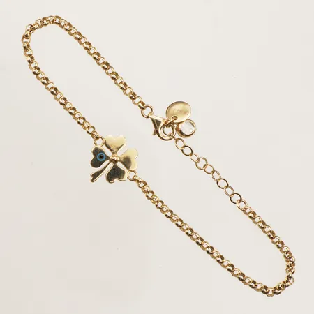 Armband Ärtlänk med berlock, ca 16,5-19cm, bredd 2-13mm, 14K Vikt: 2,6 g