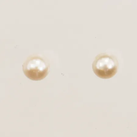 Ett par örhängen med odlade pärlor Ø4,3-4,5mm, snurrebussar saknas, ostämplade, 18K  Vikt: 0,5 g