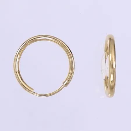 Ett par örhängen, creoler, Ø13mm, bredd 2mm, 14K Vikt: 0,7 g