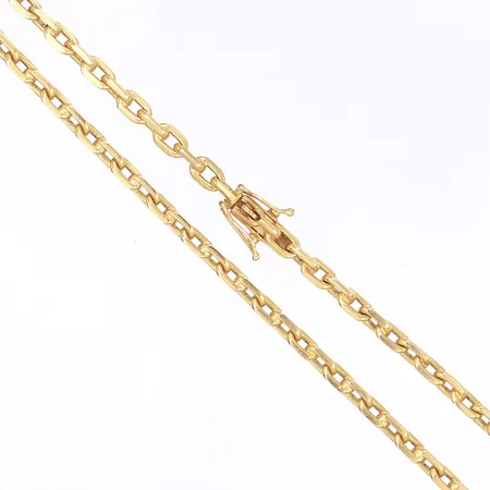 Halskedja, ankarlänk, 51cm, bredd 4mm, bruksslitage, 18K Vikt: 43 g