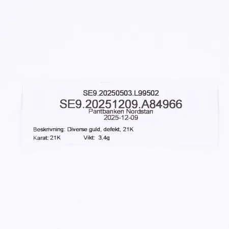 Diverse guld, defekt, 21K  Vikt: 3,4 g