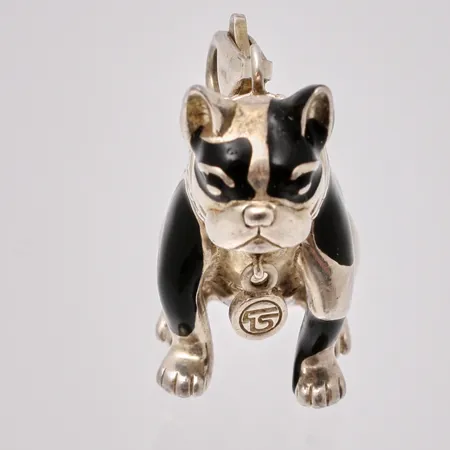 Hänge i silver, Hund, mått 26x14x37mm, svarta detaljer, 925/1000, tillverkad av Thomas Sabo, vikt 19,28g.