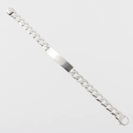 Armband Pansar med ograverad bricka, längd 21cm, bredd 9,6mm, silver  Vikt: 32 g