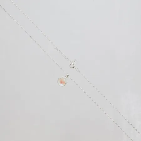 Kedja, längd ca 42-45cm, bredd 1mm, hänge, sten, ca 15x10mm, 925/1000 silver Vikt: 2 g