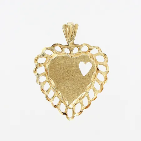 Hänge hjärta, 15x20mm, 10K Vikt: 0,9 g