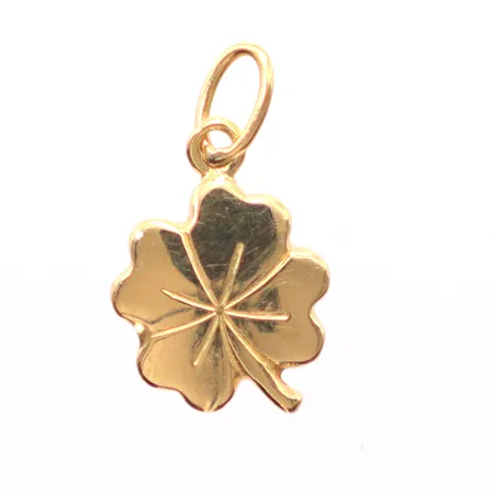 Hänge, fyrklöver, längd: 1,8cm, bredd: 1cm, 18K. Vikt: 0,7 g