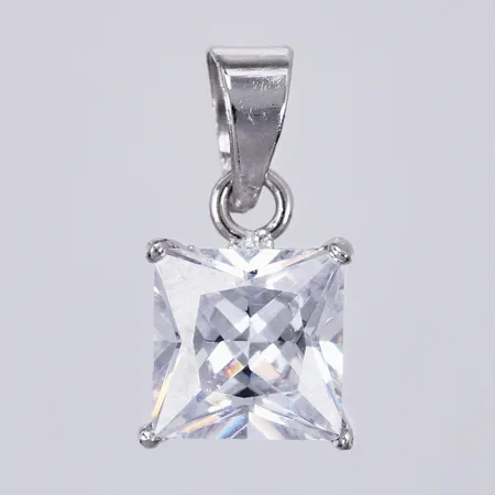 Hänge med sten, längd: ca 1,3cm, bredd: ca 3-8mm, 925/1000 silver  Vikt: 1,1 g