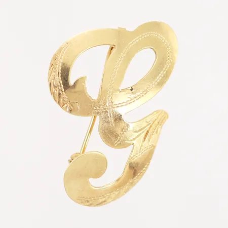 Brosch förgylld silver, 40x25mm, mindre skevheter, silver 925/1000  Vikt: 3,9 g