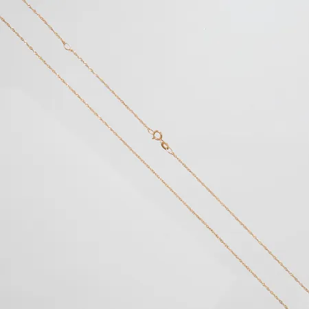 Kedja Singapore, längd ca 43,5+48,7cm, bredd 0,6mm, 18K Vikt: 1,1 g