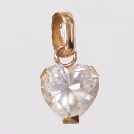 Hänge, vit sten, längd 12mm, bredd 7mm, skev ögla, 18K Vikt: 0,7 g