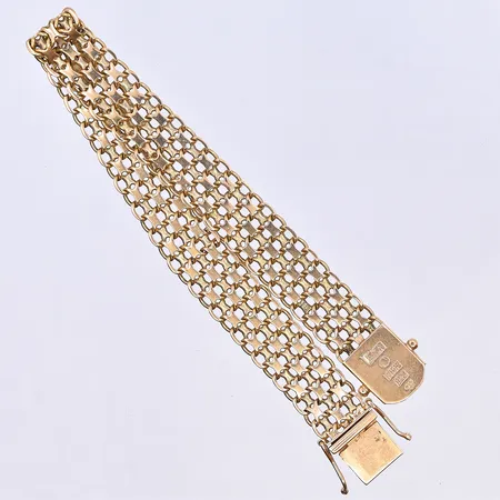 Armband X-länk, längd 19,5 cm, bredd 11 mm, 18K. Vikt: 19,2 g