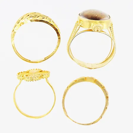 4 ringar, defekter, OBS! ej märkesdesign, 21K Vikt: 12,9 g